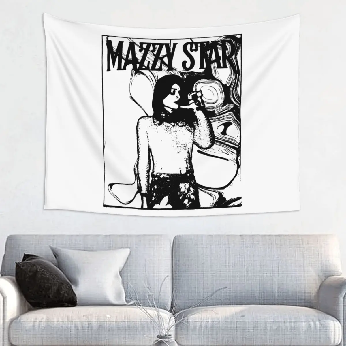 Vintage Rock Mazzy Star Tapestry Wall Hanging Hippie Polyester Tapestry Music Boho Blanket Room Decor Yoga Mat