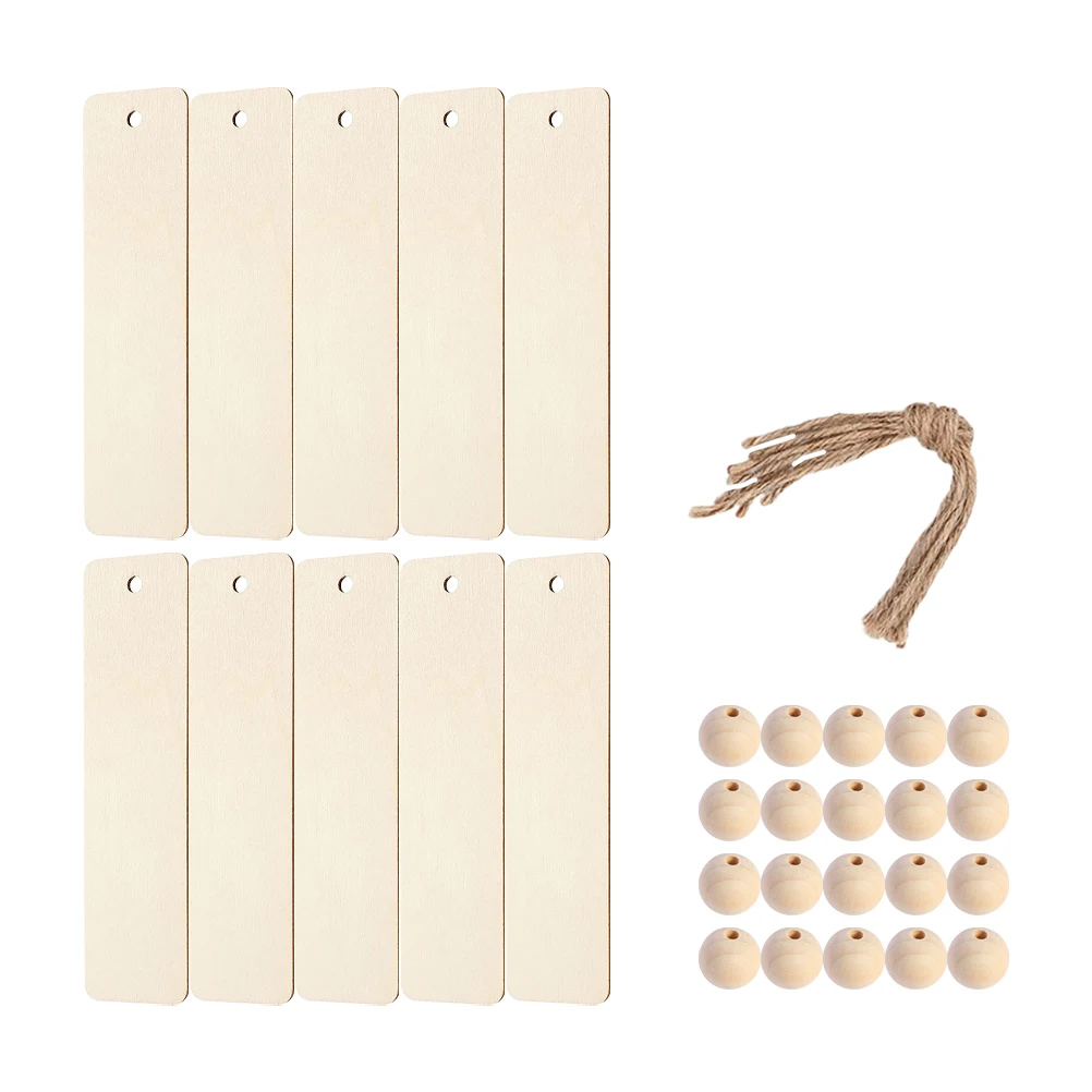 

97pcs 1 Set Wooden Blank 0.2Cm Thick Natural Wood Diy Hanging Tags With Hole For Beads Rope Crafts Graduation Birthday Teacher'S