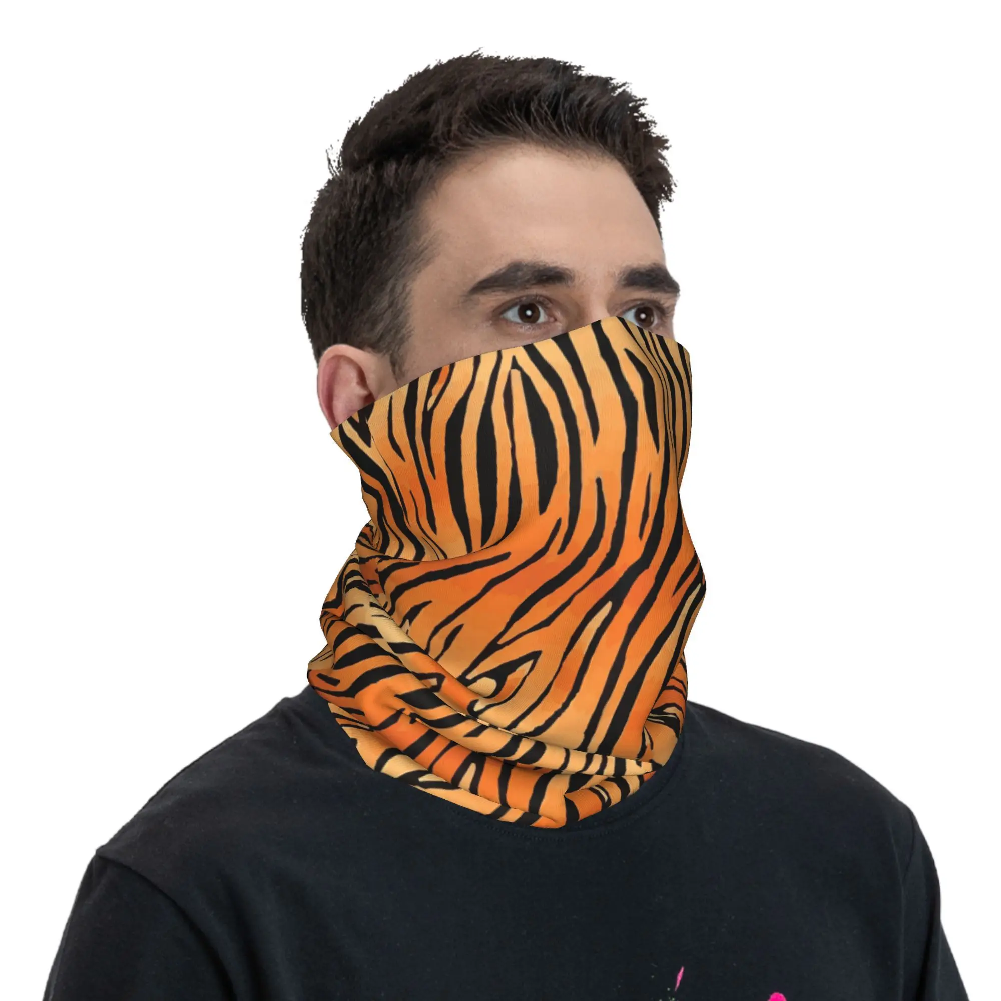 البنغال النمر الحيوان باندانا الرقبة الجراب مطبوعة التفاف قناع وشاح متعدد الاستخدام أغطية الرأس ركوب للرجال النساء الكبار تنفس