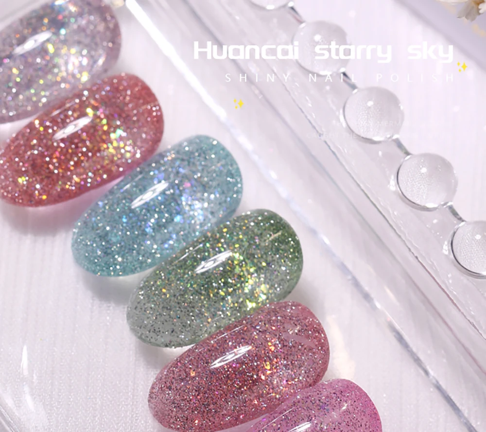 Vendeeni 24 Farben/Set Sternenhimmel Glitzer Gel Nagellack Semi-Permanent Reflektierender UV-Gel-Lack mit Display – Detail 17