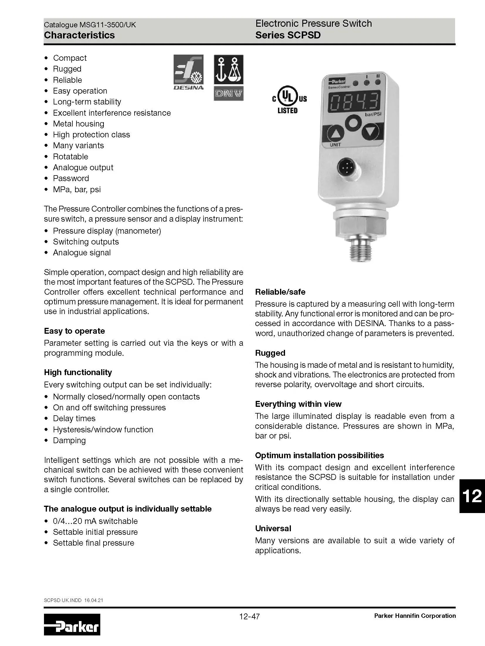 Industry intelligent digital pressure switch SCPSD-600-14-15 water pump automatic pressure switch