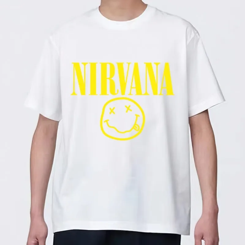 Hot Band N-Nirvanas T Shirt Men Couple Combination Clothes Short Sleeve Collar Fashion woman Cotton