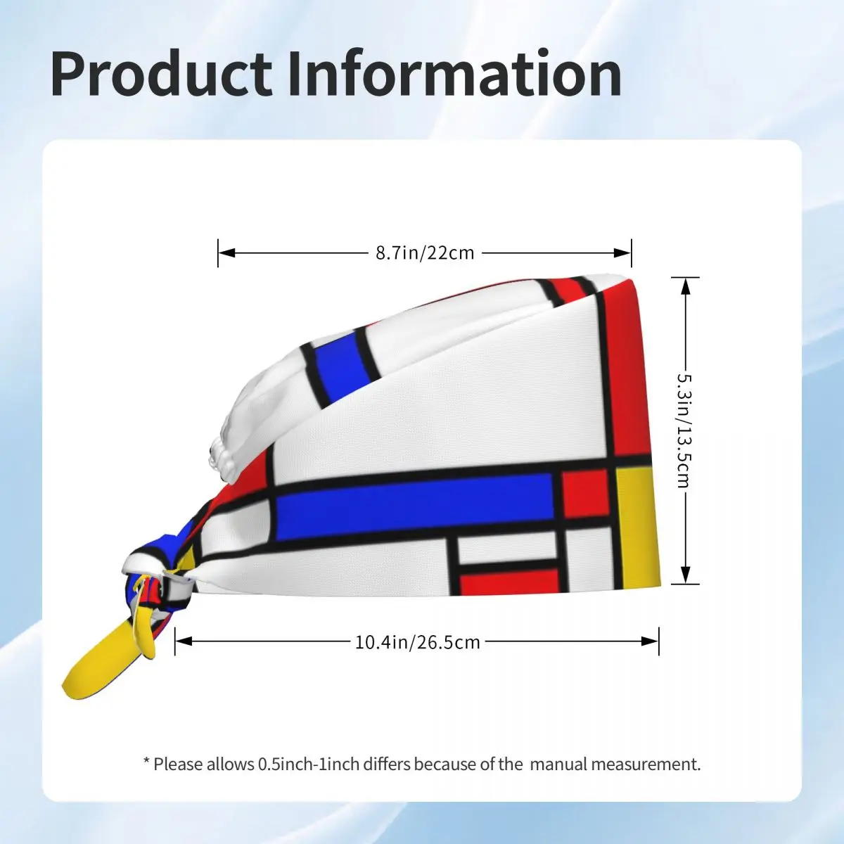 Mondrian Scrub Hat Dottore Berretto chirurgico da lavoro Uomo Donna Berretti infermieristici regolabili per dentista