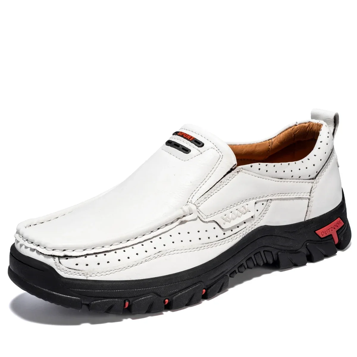 Handmade Shoes Genuine Leather Casual Shoes For Men Flat Platform Walking Shoes Outdoor Footwear Loafers Large Size