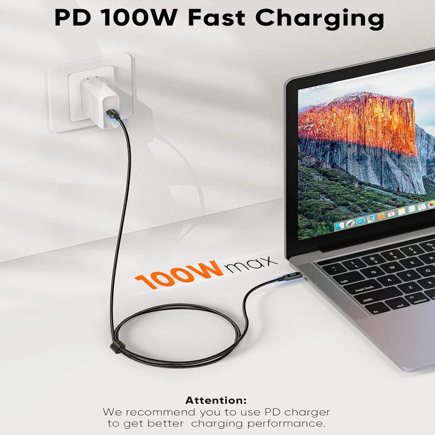 TUTI-USB C Fast Charging Cable with LED Display,100W, iPhone 15,iPad Air Pro,MacBook Pro, Galaxy S24, S24 +, S23,Steam Deck, PS5