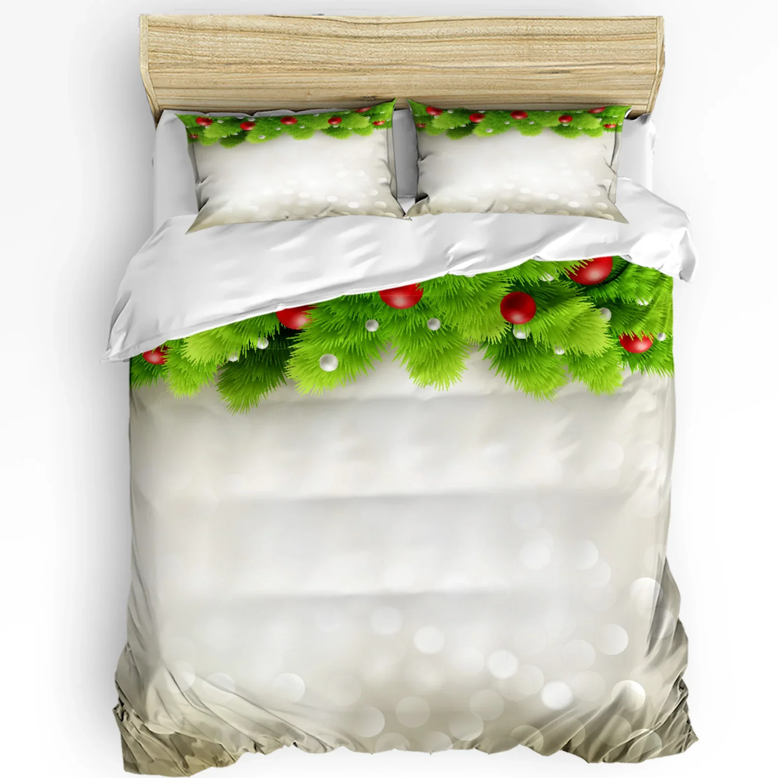 غرفة عيد الميلاد شجرة عيد الميلاد الموقد 3 قطعة طقم سرير لغرفة النوم سرير مزدوج المنسوجات المنزلية غطاء لحاف غطاء لحاف المخدة