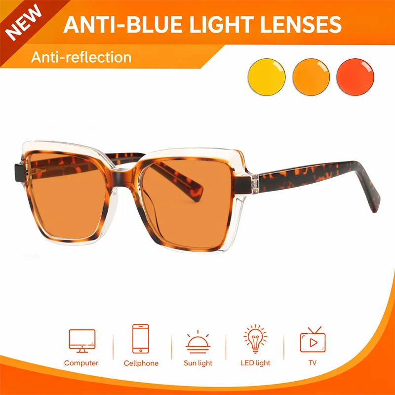 Anti Blue Light Spectacles 3 Options Red Glasses Boost Sleep Quality Orange Clear Visual Gaming Glasses Yellow Polarized Glaaes
