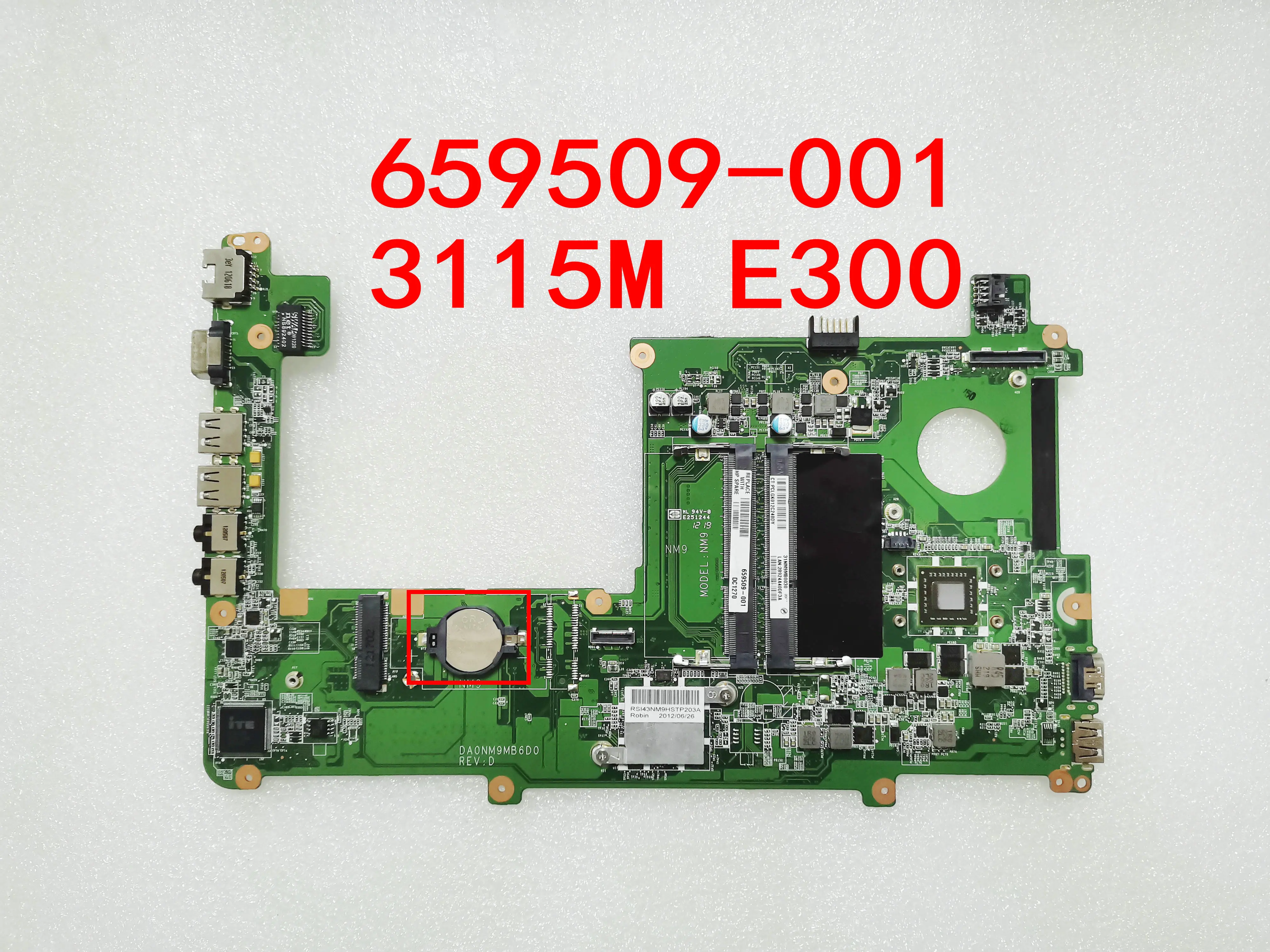 

659509-001 DA0NM9MB6D0 for HP 3115m DM1-4000 Laptop Motherboard 3115M Notebook pc Mainboard E300 DDR3 100% Fully Tested