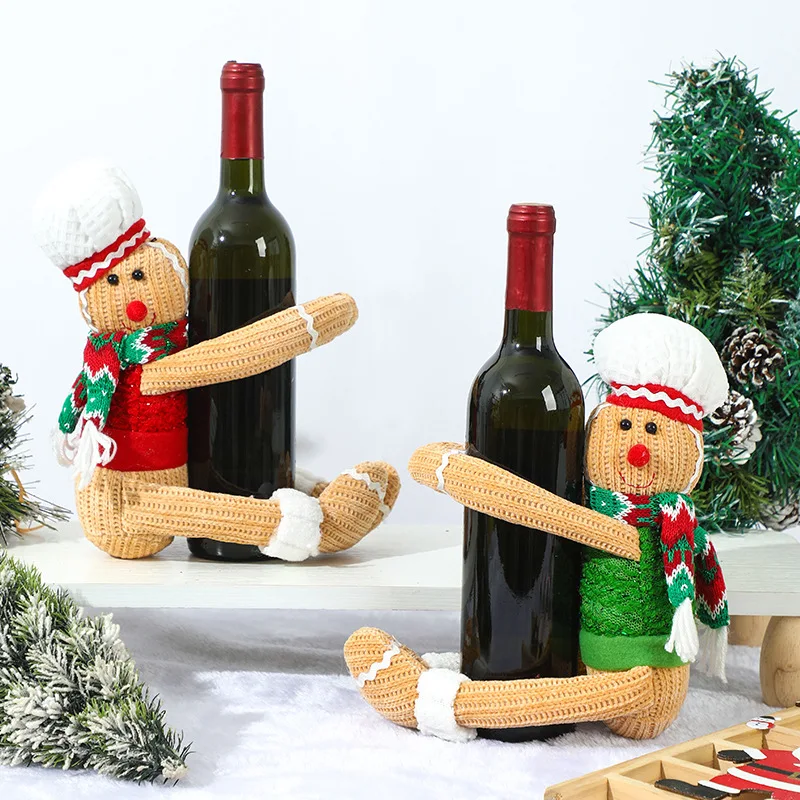 

Christmas Decorations Creative Gingerbread Man Curtain Buckle Chef Hat Home Window Wine Bottle Decoration Curtain Decoration