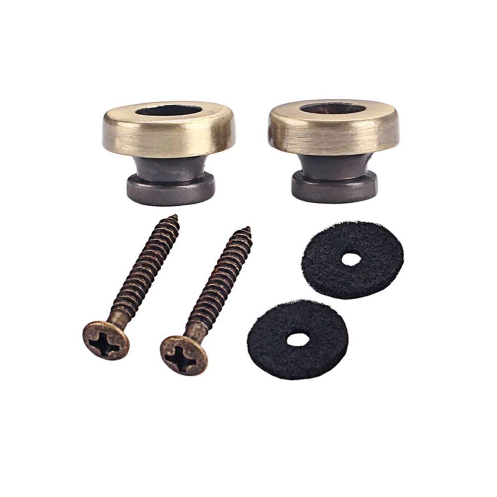 2 Pc Guitar Strap Lock Replacement Button Locks with Prevent Fall off Acoustic Metal for Lovers