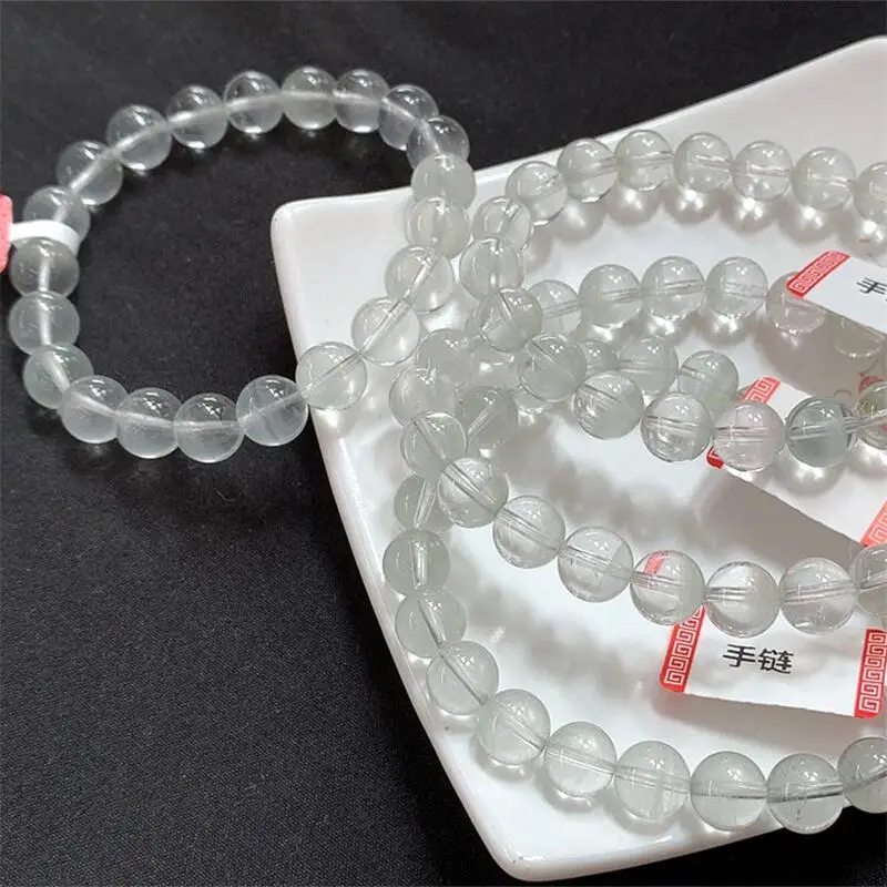 8MM Natural Clear Garden Quartz Bracelet Charms Handmade Fortune Energy Bangle Mineral Woman Amulet Jewelry Gift 1PCS