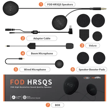 רמקול אוזניות Fodsports HRSQS עם מיקרופון מתאים רק לקסדת אופנוע FX7 Bluetooth Intercom Headset