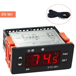 ETC-961 220V Thermostat Temperature Controller Humidity Control Thermometer Hygrometer Refrigeration Alarm NTC Sensor