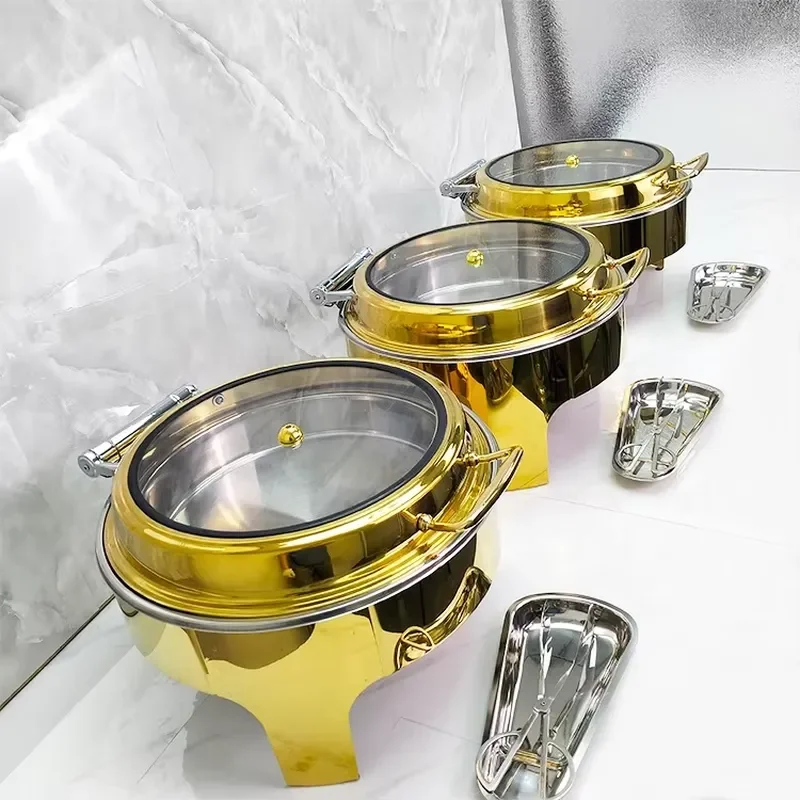 New Arrival Chafing Dish Buffet Set Warmer Server Food Warmer Gold and Silver Chafer Dish Buffet Chaffing Dishes