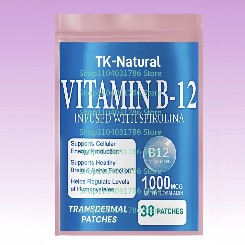 

30 Patches Vitamin B Complex Transdermal Patches With Vitamin C - Energy, Brain & Heart Support