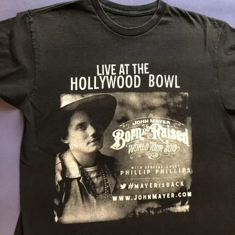 2013 John Mayer Holllwood Bowl Concert Vintage Tee Shirt Black Medium/Large Used
