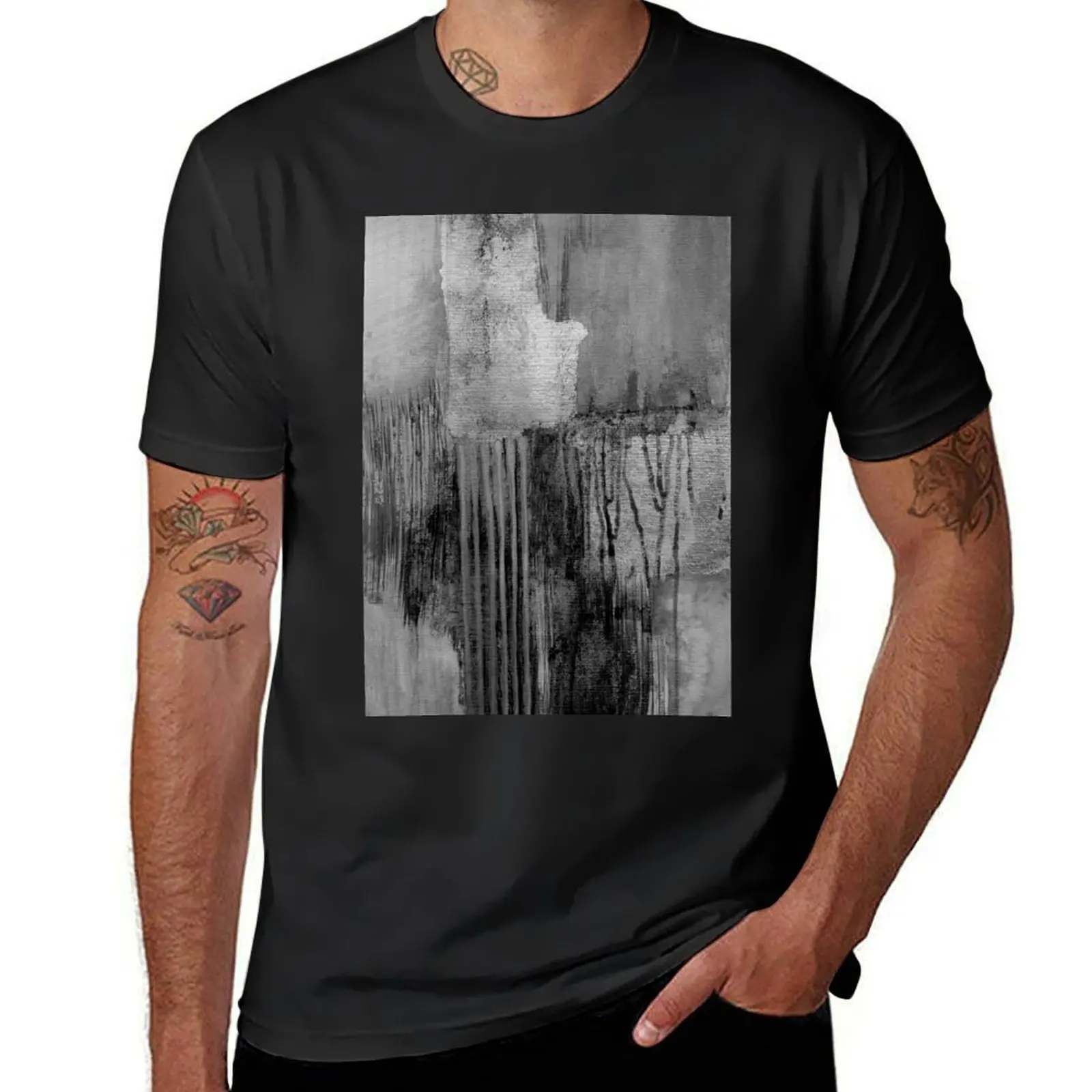 Gray abstract T-Shirt for a boy hippie clothes customizeds mens workout shirts