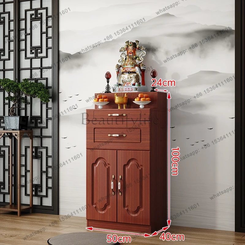 Buddhist niche vertical cabinet offering table Buddhist platform home modern style new Chinese vertical cabinet God