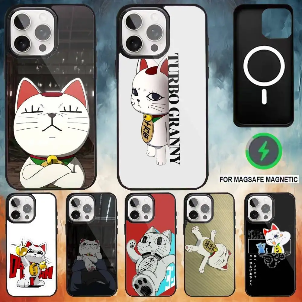 

T-Turbo Cat Granny Funny Phone Case For iPhone17,16,15,14,13,12,11 Plus,Pro Max Magnetic For Magsafe Wireless Charging
