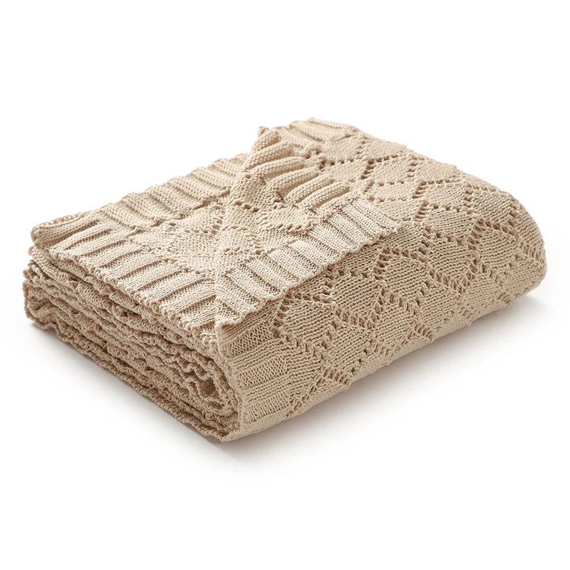 Baby Blankets Knit 100*80cm Breathable Newborn Infant Boys Girls Dual-Use Crib Nap Bed Swaddle Wrap Quilts Stroller Accessories