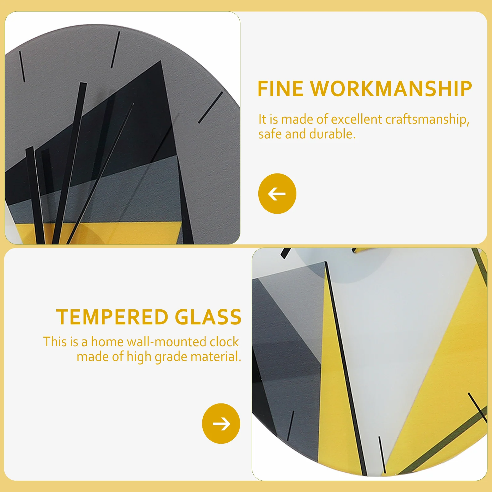 

Tempered Glass Clock Round Silent Wall Clock Nordic Modern Decorative For Living Room Bedroom Office Home Wall Decor