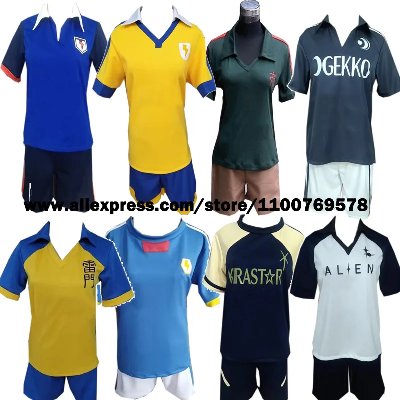 

Anime Inazuma Eleven Rachel Naomi Cosplay Costume Blue Ramen School Summer Football Boys' Trikot