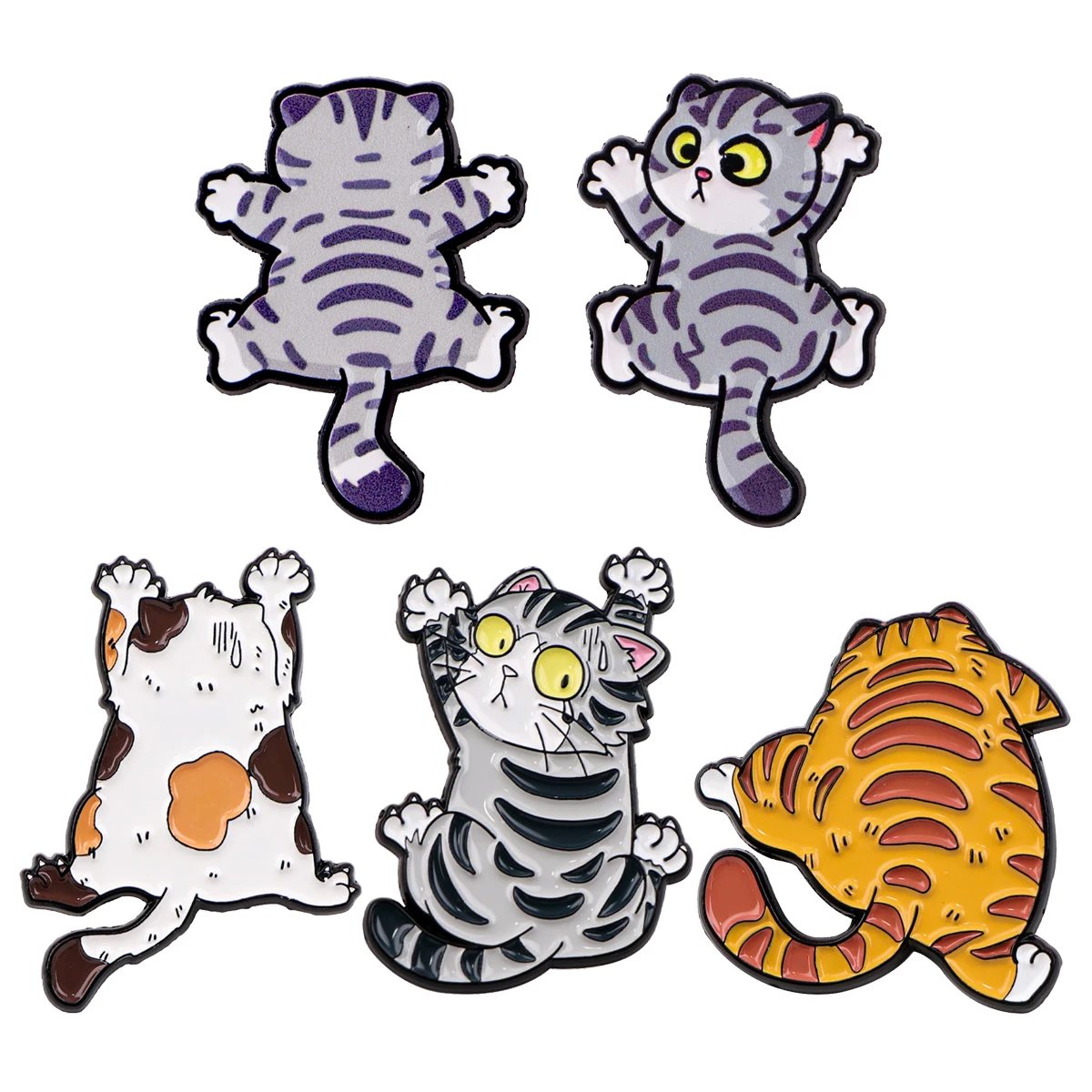 Mix 5 teile/satz Klettern Wand Katzen Emaille Pin Broschen Für Anstecknadeln Abzeichen auf Rucksack Kleidung Zubehör Mode Schmuck Geschenke
