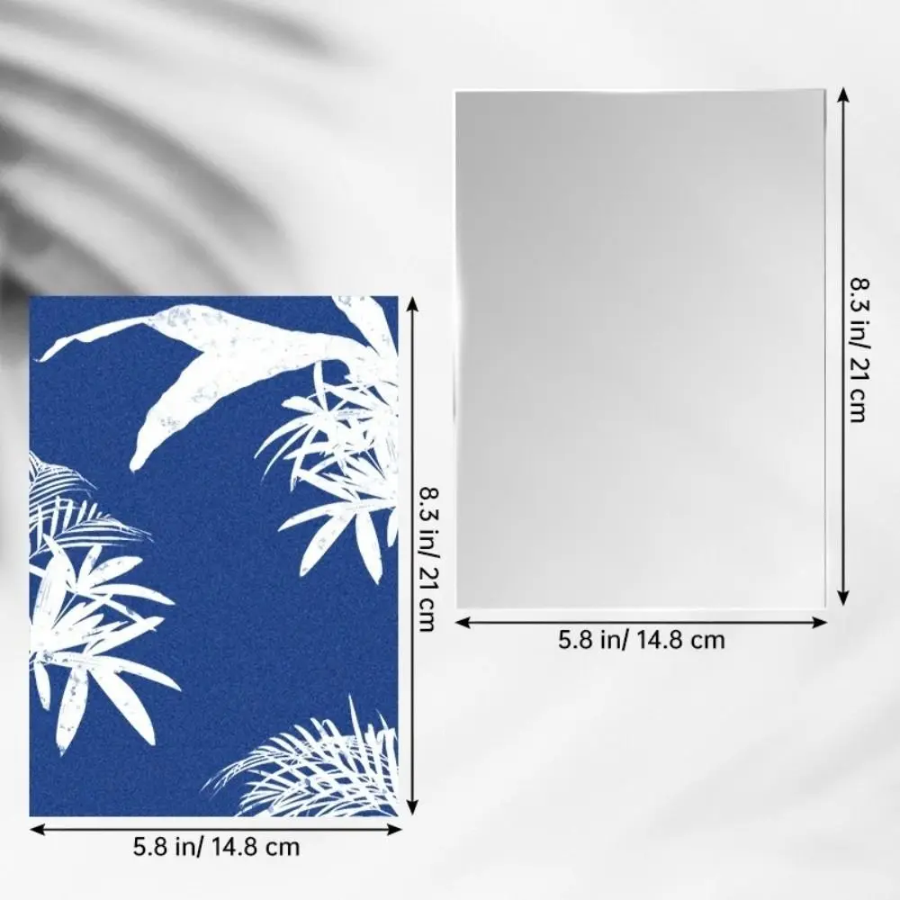 24PCS Natural Fiber Cyanotype Paper Silhouette Painting Easy Drawing Sun Print Paper Printed Paper Solar Drawing Paper