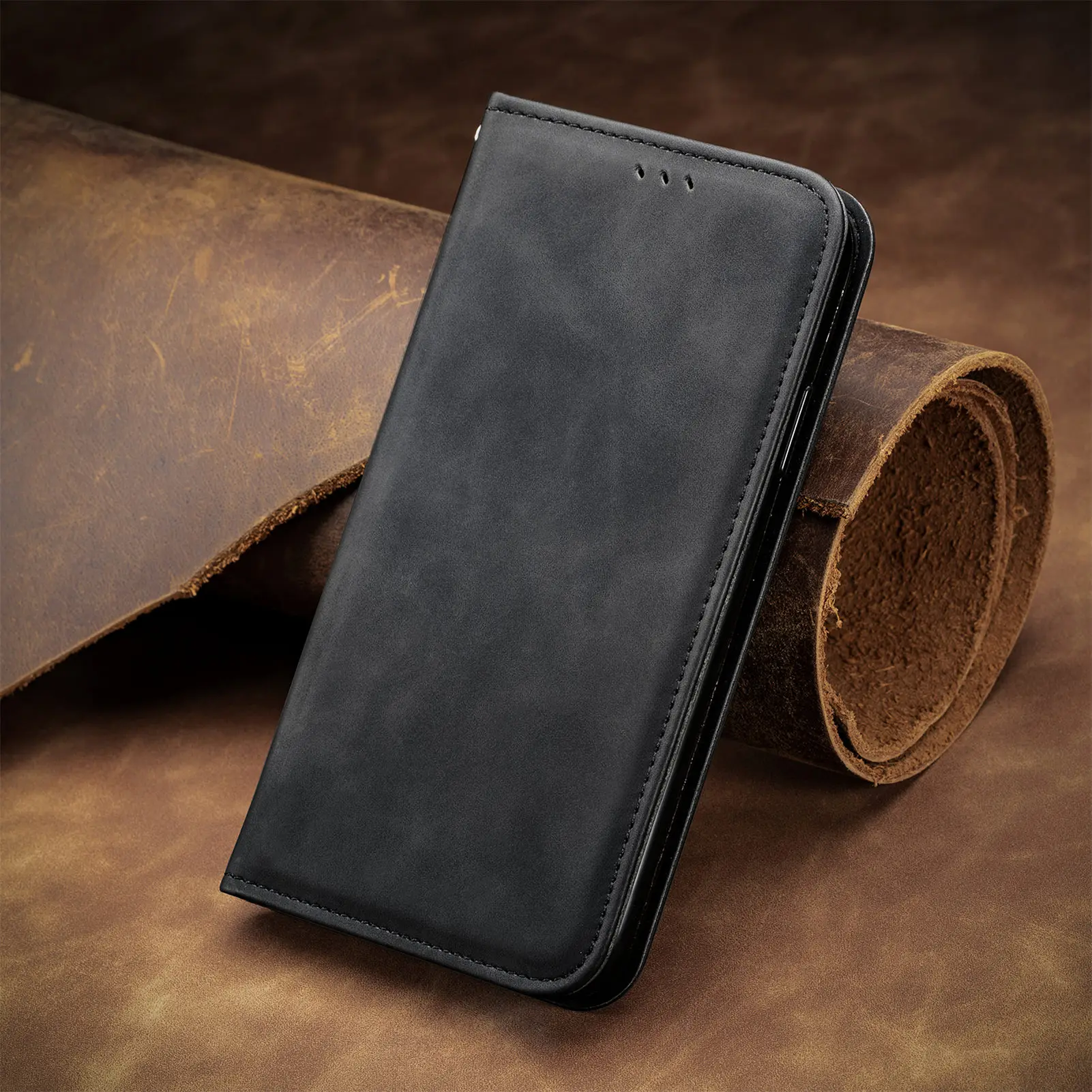

Full Protection Vintage Leather Wallet Case for Huawei Honor 50 Lite Kickstand Full Protection Cover Coque