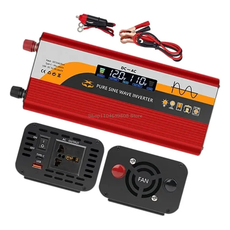 اثنان من ميناء USB 2000W Sines Waves Dulters 12V/24V إلى 220 فولت لأجهزة التخييم للسيارات