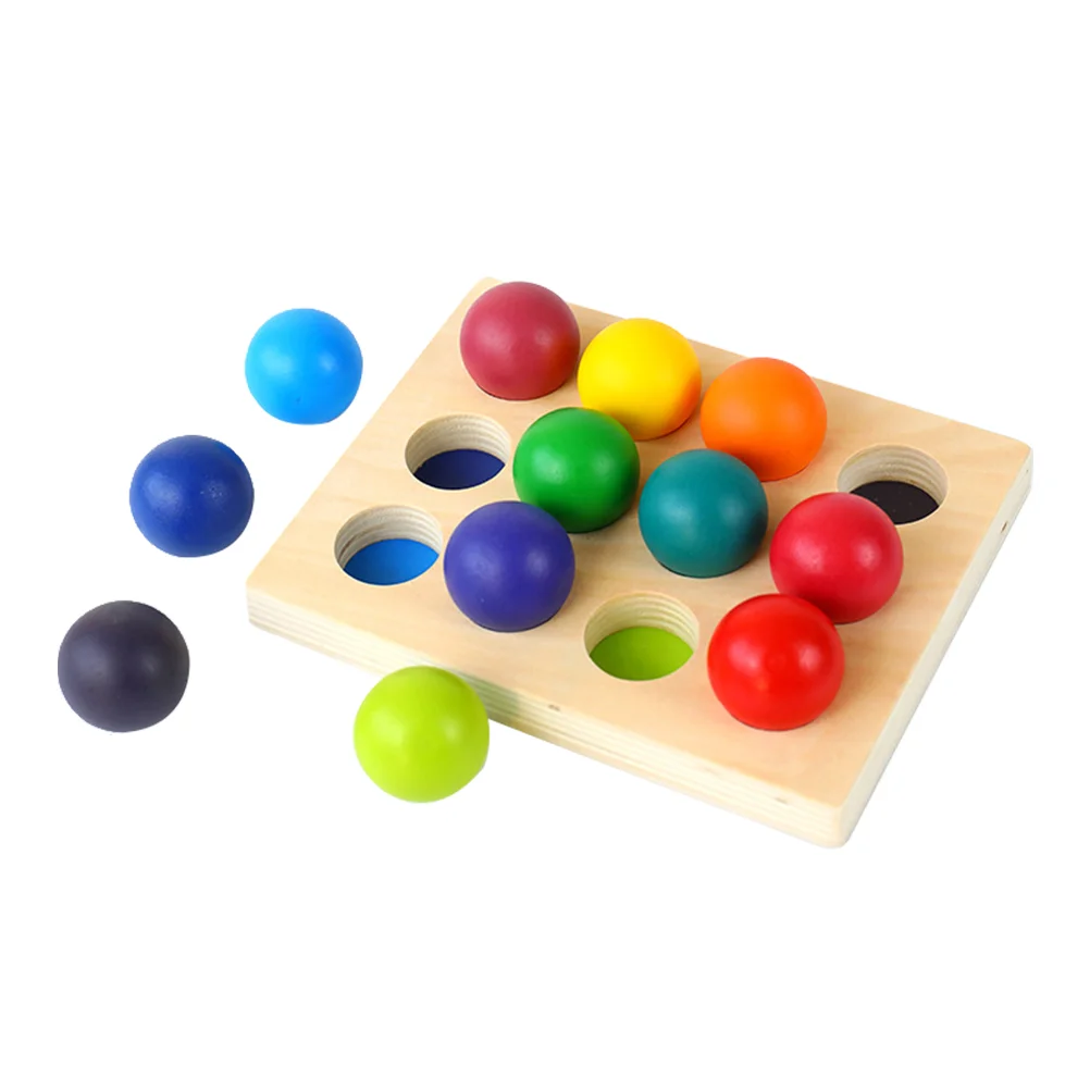 

Rainbow Sorting Board Preschool Kids Toys Wooden Color Cognitive Pairing Educational Toy Bright Design Hand Coordination Child