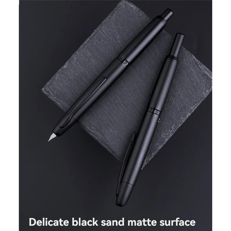 

Press Retractable Fountain Pen Extra Fine Nib Metal Matte Ink Pen Practice Writing Fountain Pen