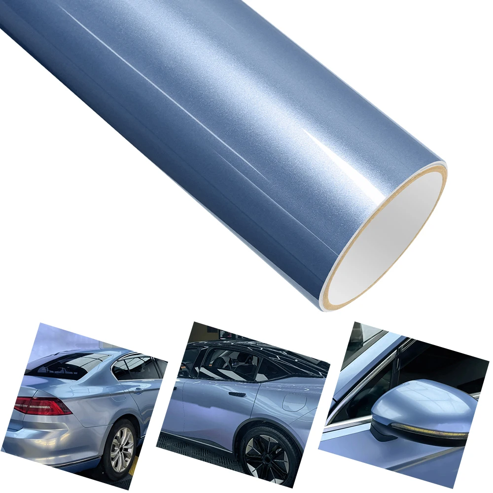 

PET Metal Paint Mist Blue PET Car Vinyl Film PVC Waterproof Scratch Resistant Decal Sticker Motorcycle Auto Body Decoration Film