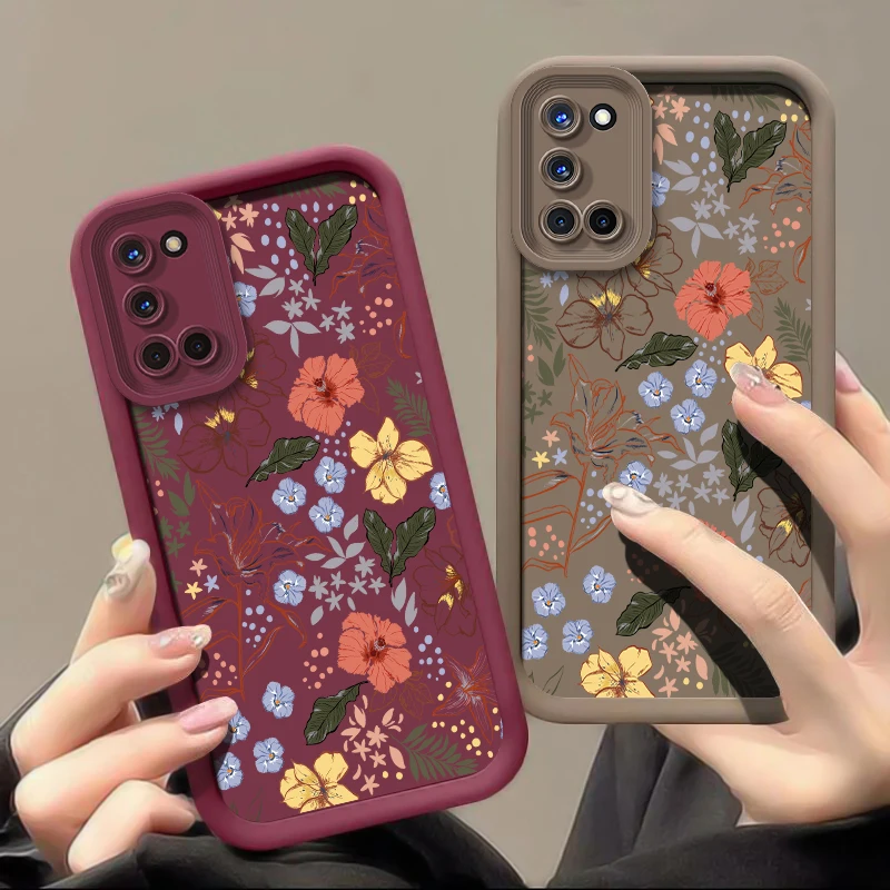 Чехол с красивыми цветами для OPPO A55 A54S A54 A53 A53S A52 A40M A40 A38 A36 A33 A32 A31 Силиконовый противоударный мягкий чехол для телефона