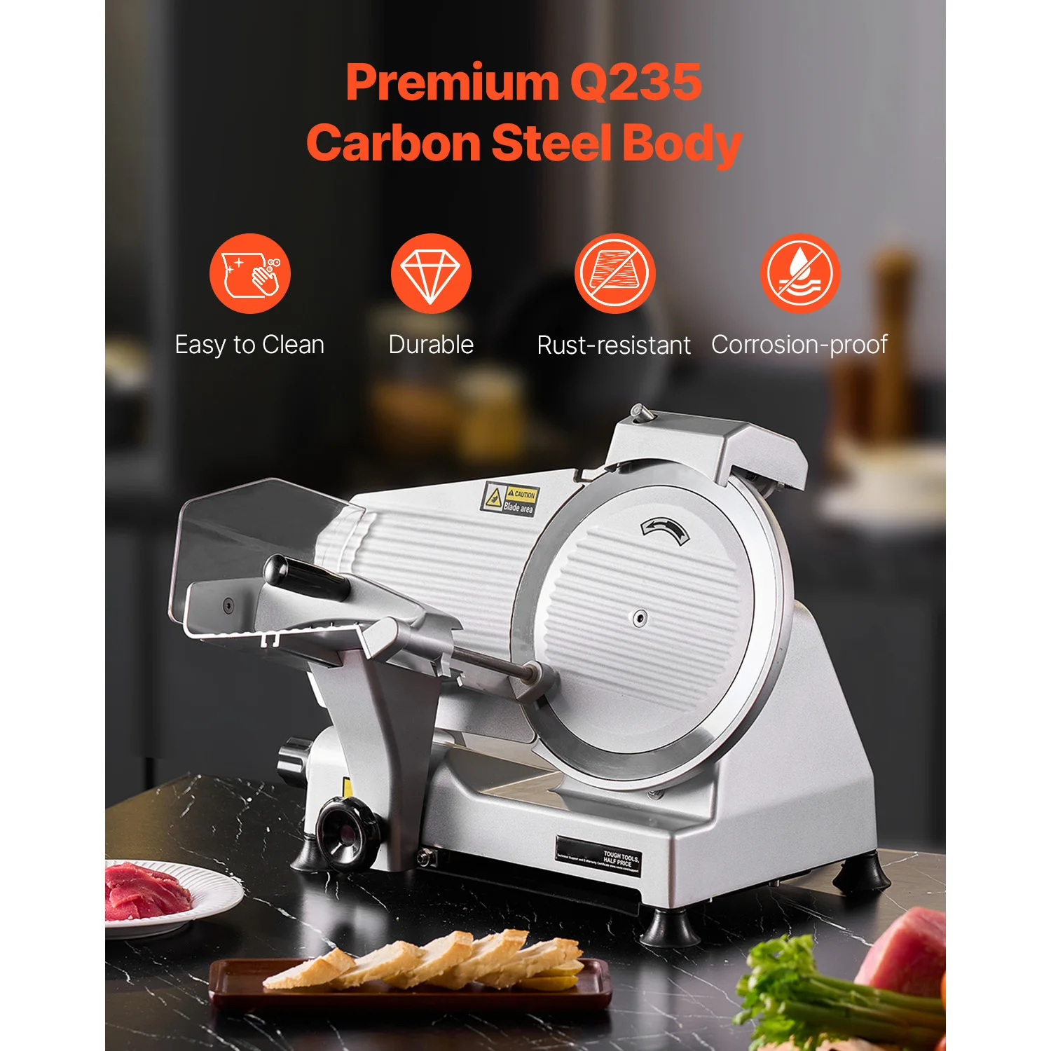 SucceBuy 10 inch 180W Commercial Meat Slicer Electric Deli Food Slicer Meat Cutter with a Premium 65Mn Blade Food Slicer Machine