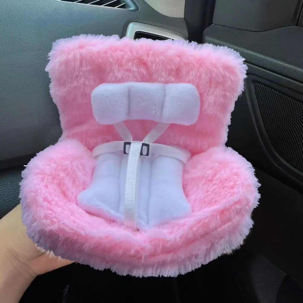 

Mini Plush Doll Safety Seat Automotive Air Outlet Doll Furniture Soft Vivid Color Doll Safety Seat Ornament Car Interior Decor