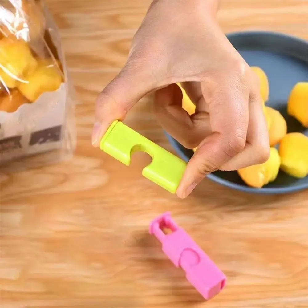 1-Pack Multicolor Snap Seal Food Bag Clips - Food-Grade Plastic, 6.2x1.7cm, Press-Type Airtight Sealer for Snacks,Bread - Detail 1