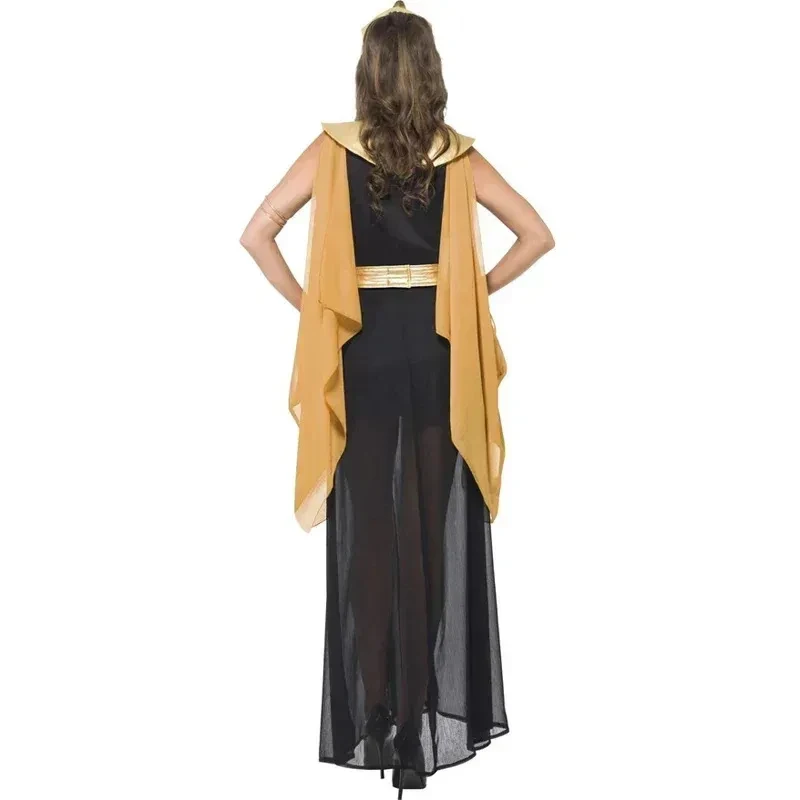 Disfraces de Halloween para Cosplay ★ Traje Sexy Dorado de Cleopatra Egipcia para Mujer, Túnica Romana, Disfraz de Diosa Griega ☆ Nuevo