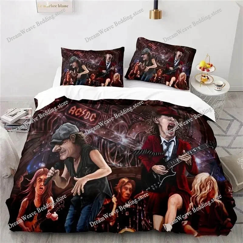 

Ac-Dc Bedding Sets Music Cartoon Duvet Cover Girls Boys Single Twin for Bed Beautiful Holiday Gifts Home Textileextile