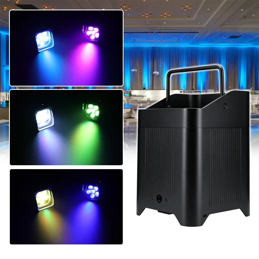 6x18w Battery Par Light 6in1 RGBAW+UV Remote Dj Par Control Wifi Battery for KTV Party Bar Wedding Party