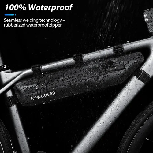 Imagen 2 del producto NEWBOLER-bolsas para bicicleta, bolsa para cuadro frontal de tubo superior, impermeable, triangular, resistente a la dirección, accesorios para bicicleta