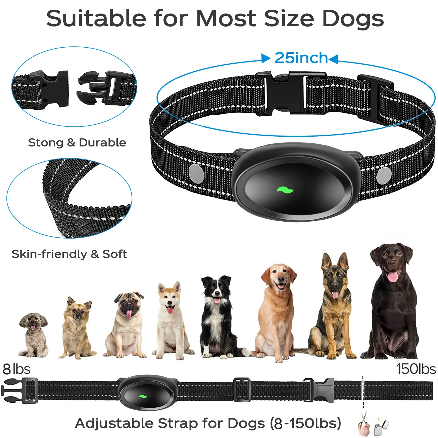 Dog Shock Collar With Remote Dog Collars For Medium Dogs Dog Training Collar Waterproof With Adjustment Levels Shock Collar 4