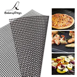 BBQ Grill Mat Non-stick Barbecue Mat Reusable PTFE BBQ Grill Mat Mesh Grill Smoker Cooking Mat Grill Pad Liner BBQ Accessories