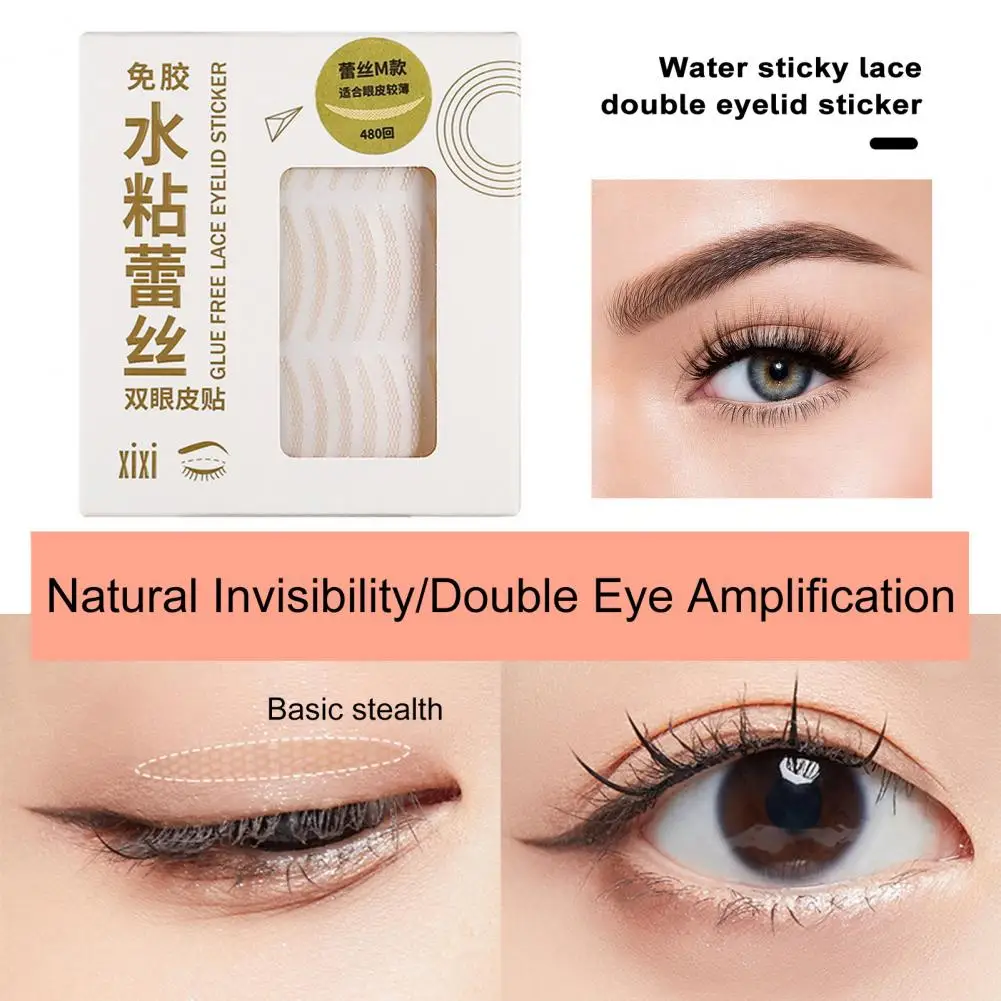 Double Eyelid Patches Water Sticky Lace Double Eyelid Stickers Natural Traceless Patches for Super Eye Enhancement 3 Years