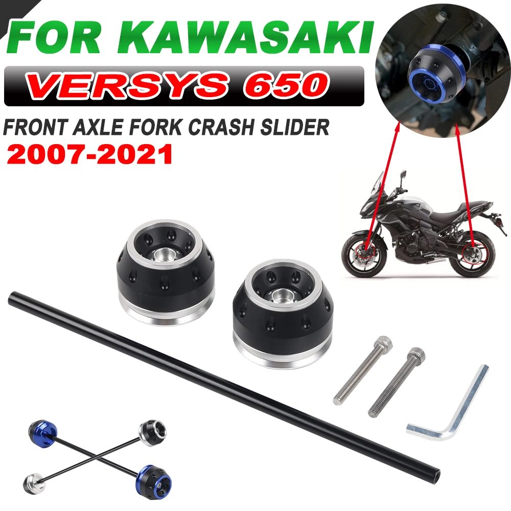 

For KAWASAKI VERSYS 650 2007 - 2016 2017 2018 2019 2020 2021 Motorcycle Accessories Front Axle Fork Wheel Slider Crash Protector