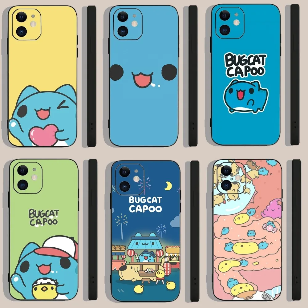 Bugcat Capoo Cute Phone Case For Iphone 15 11 13 14 Pro Max 7 8 Plus X Xr Xs Max Se2020 12mini Cover Case