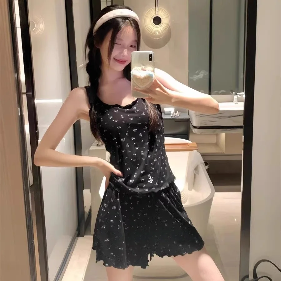 

Милый милый летний женский спортивный комплект ort Sve orts, комплект из двух предметов, хлопковая легкая дышащая пижама с цветочным принтом Cloud