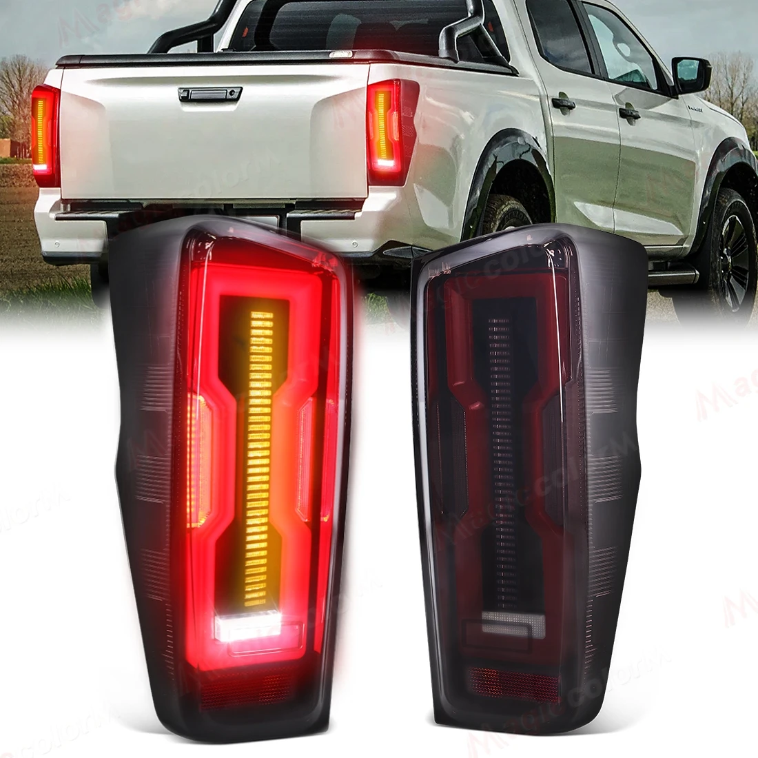 LED Tail Lamp For Isuzu D-Max Dmax 2021 2022 2023 2024 Rear Brake Taillights Driving Turn Signal Reverse Light 12V