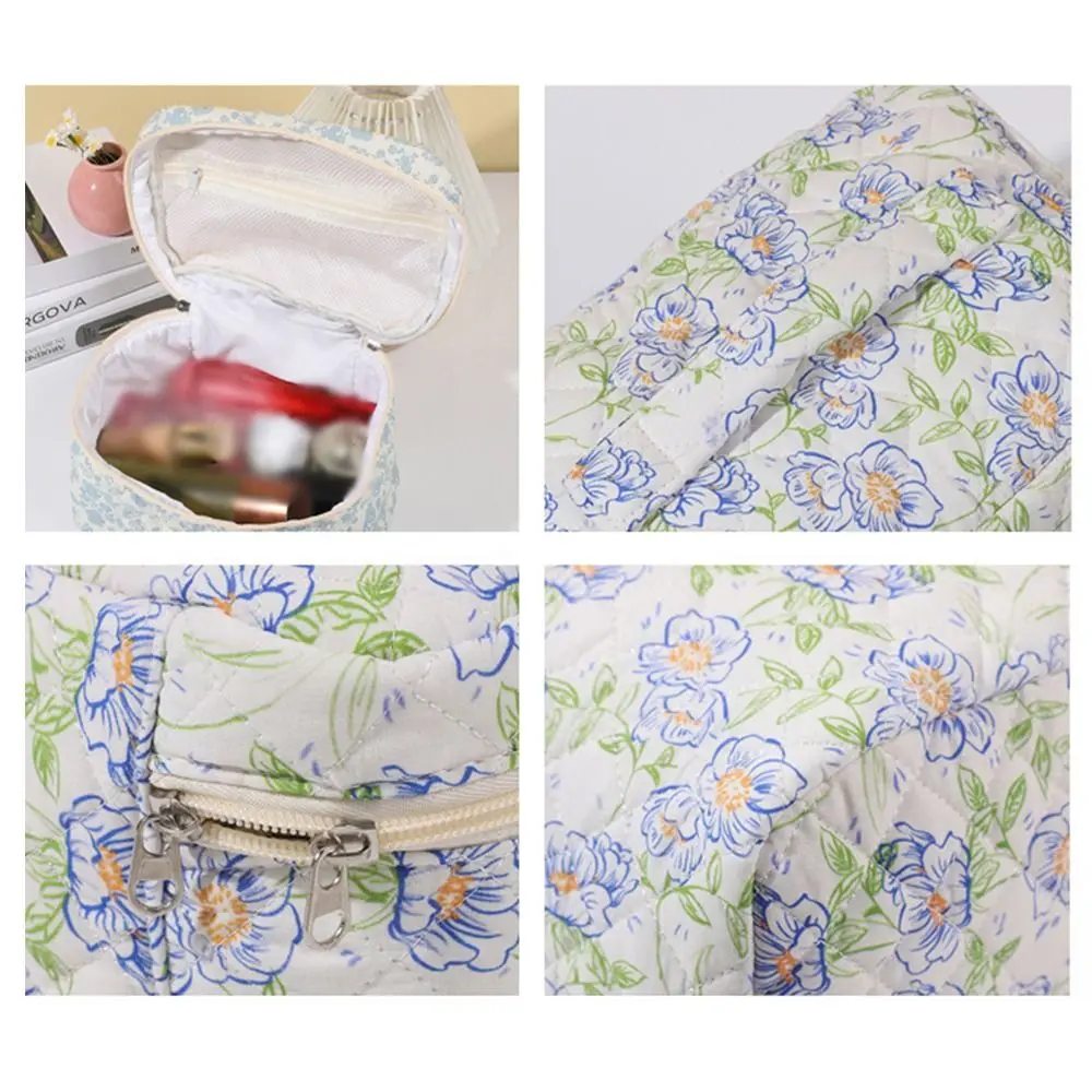 Lovely Makeup Storage Case Aesthetic Flower Printed Tote Cosmetic Bag Household Handbag Toiletry Cosmetic Pouch Women