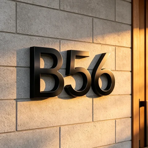 1pc Black 4/6/8/10 Inch 3D Floating House Number Modern Outdoor Door Mailbox Address Digits 0-9 A B with Screws